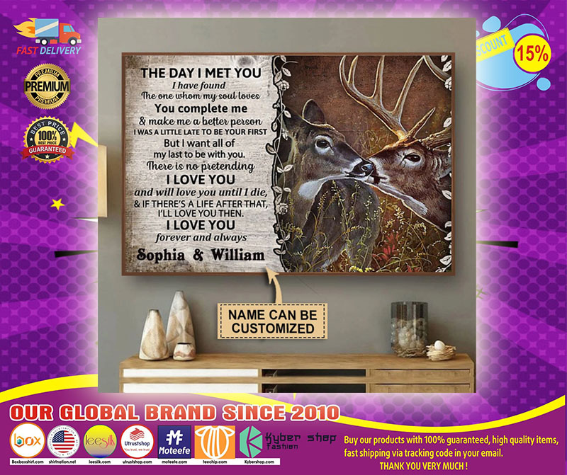 Personalized The day I met you deer custom name poster1