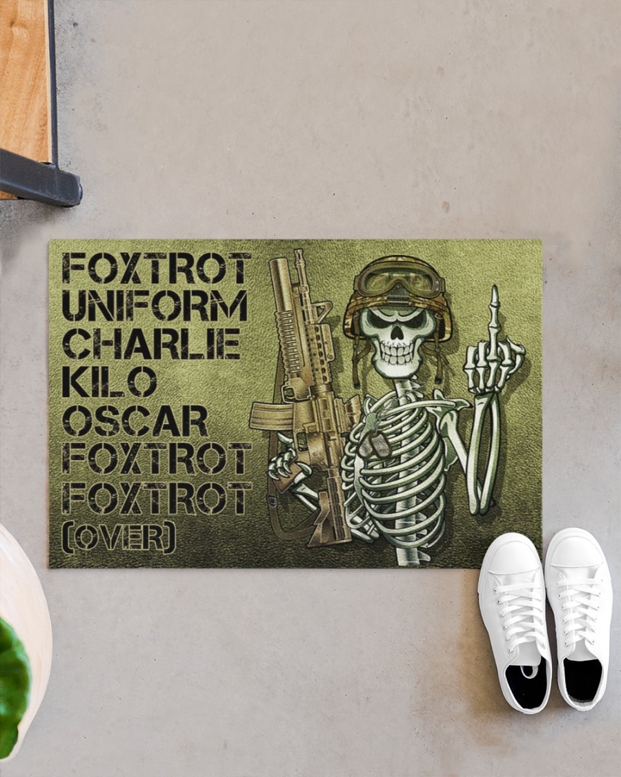 Skull Skeleton foxtrot uniform charlie kilo oscar foxtrot doormat3