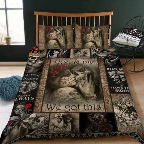 Skull You and me we got this quilt bedding set2
