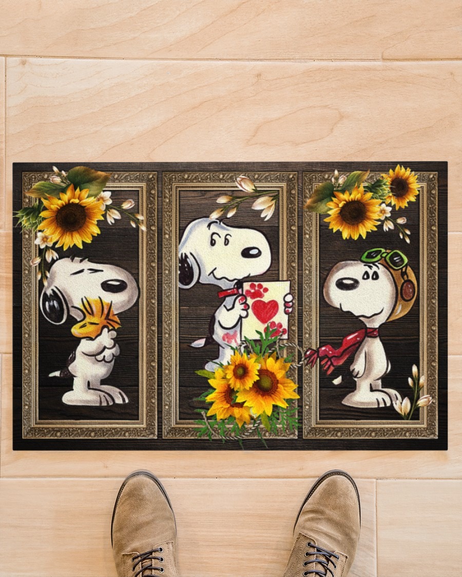 Snoopy doo sunflower doormat3