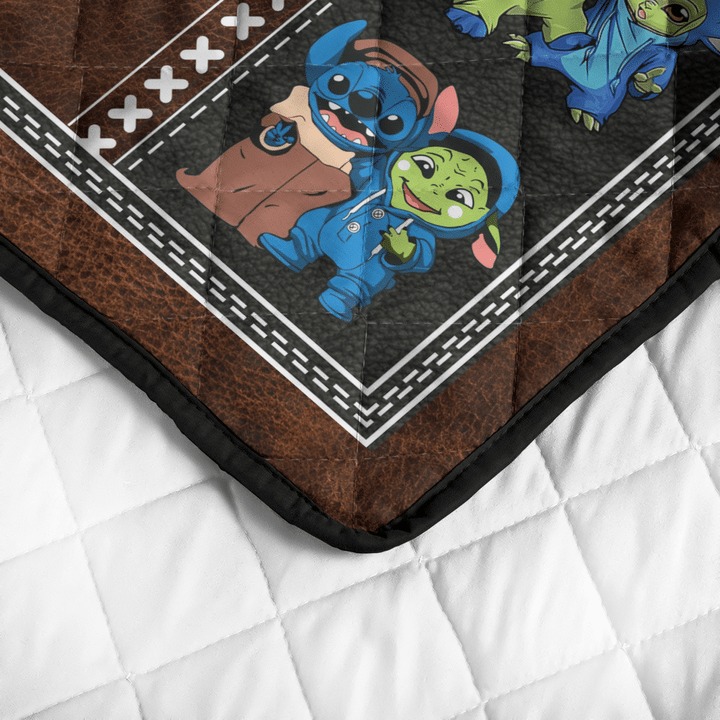 Stitch and baby Yoda friend quilt bedding set4 1