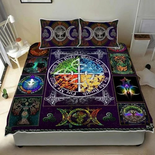 Wiccan witch pagan quilt bedding set3