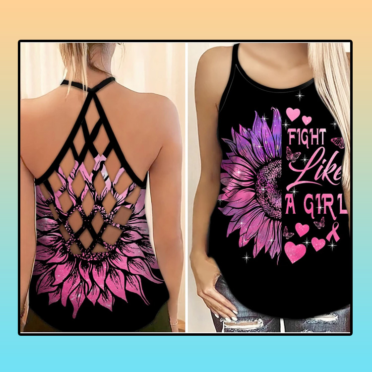 Breast Cancer Awareness fight like a girl criss cross tank top3 1