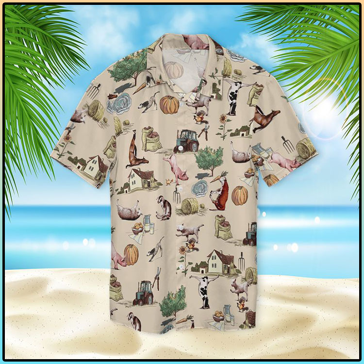 Farm Animal Yoga Pose Hawaiian Shirt2