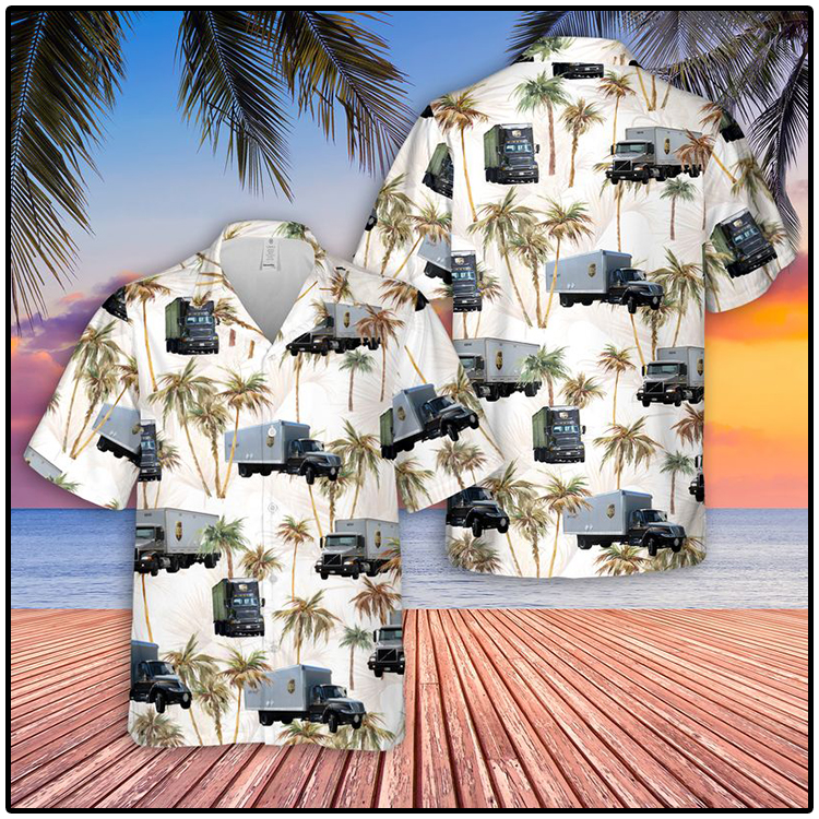 UPS Freight Truck Hawaiian Shirt And Shorts1
