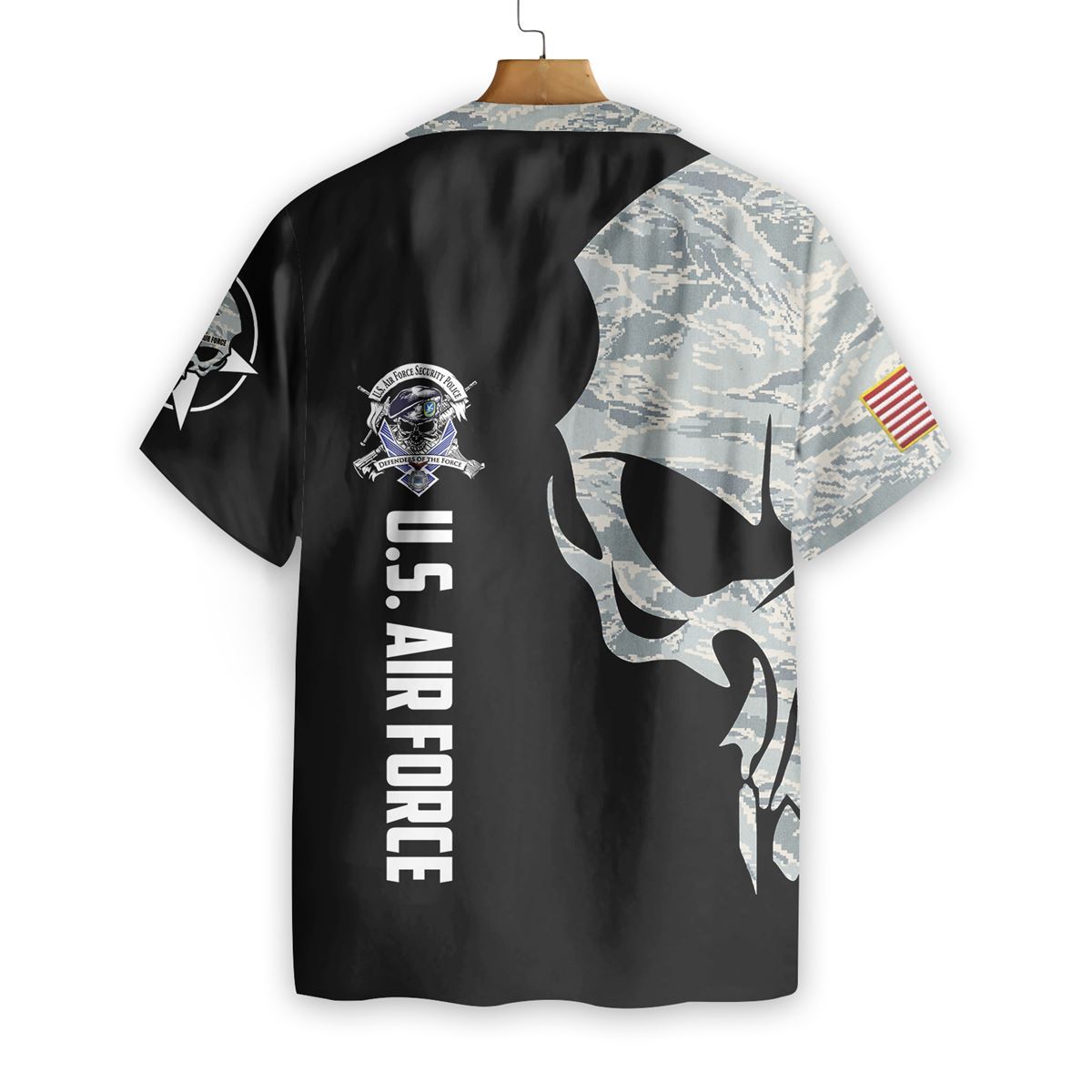 US Air Force Digital Camo Skull Custom Hawaiian ShirtB