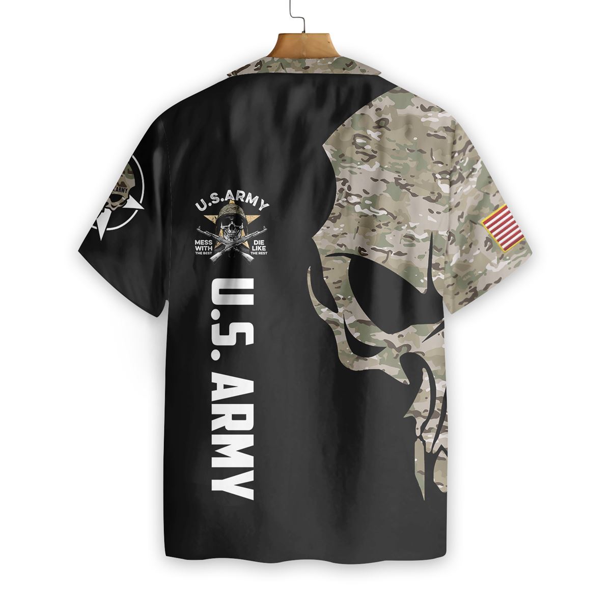 US Army Digital Camo Skull Custom Hawaiian ShirtB