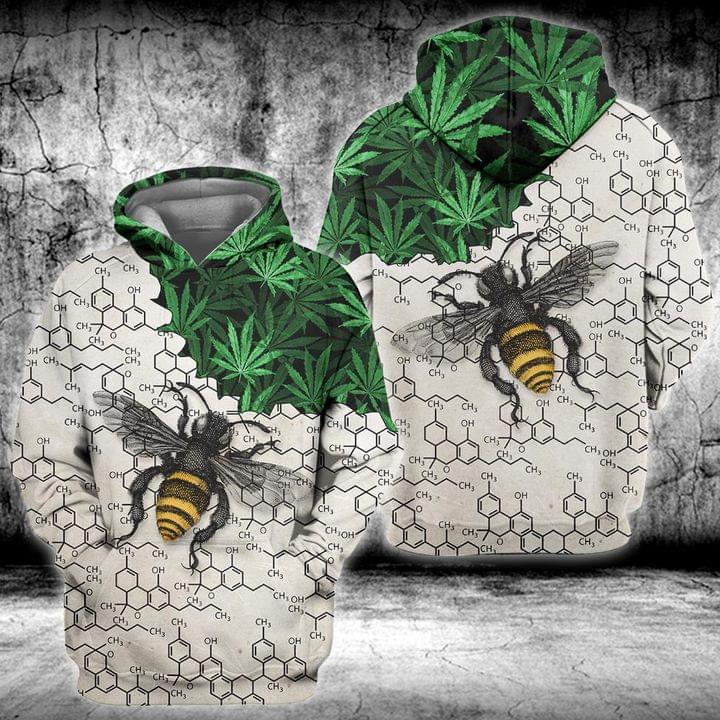 Weed Bee Chemical periodic 3D Hoodie
