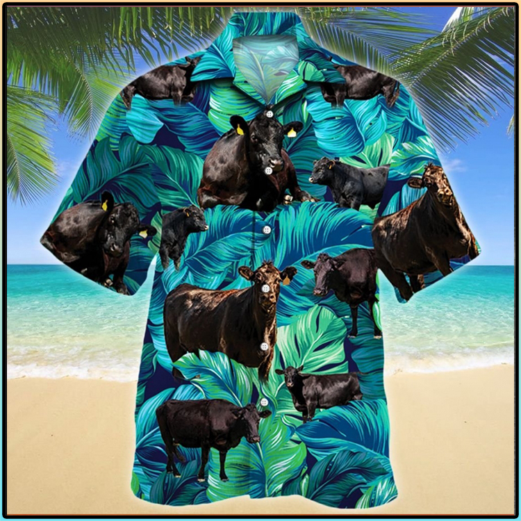 Black Angus Cattle Lovers Hawaiian Shirt2