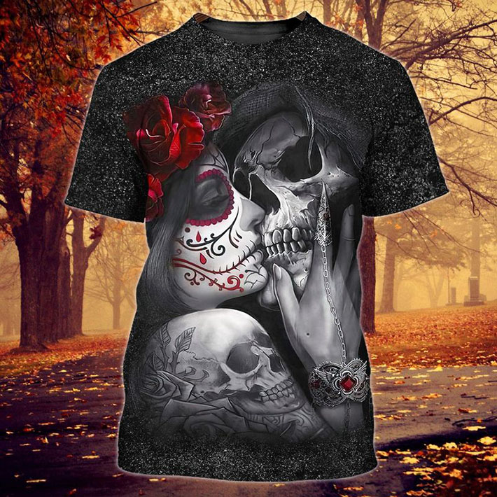 Skull With Rose Warning Grumpy Old Man And A Shirt From His Freaking Awesome Wife 3D Hoodie Shirt3