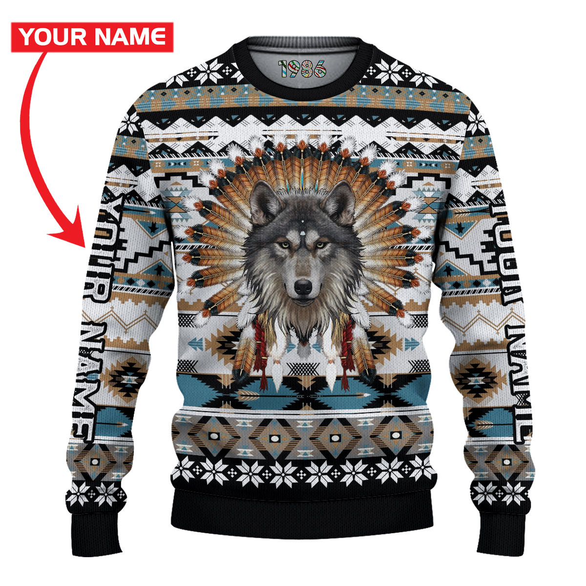 Personalized Wolf Native American custom 3d shirt hoodie 1