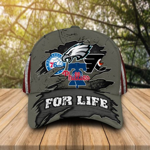 Philadelphia Eagles Flyers 76ers Phillies For Life cap hat 1