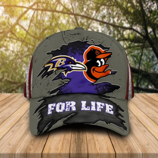 Baltimore Ravens Baltimore Orioles For Life cap hat 1