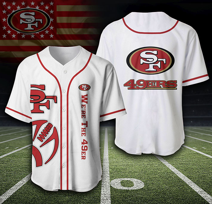 San Francisco 49Ers Logo Baseball Jersey Shirt
