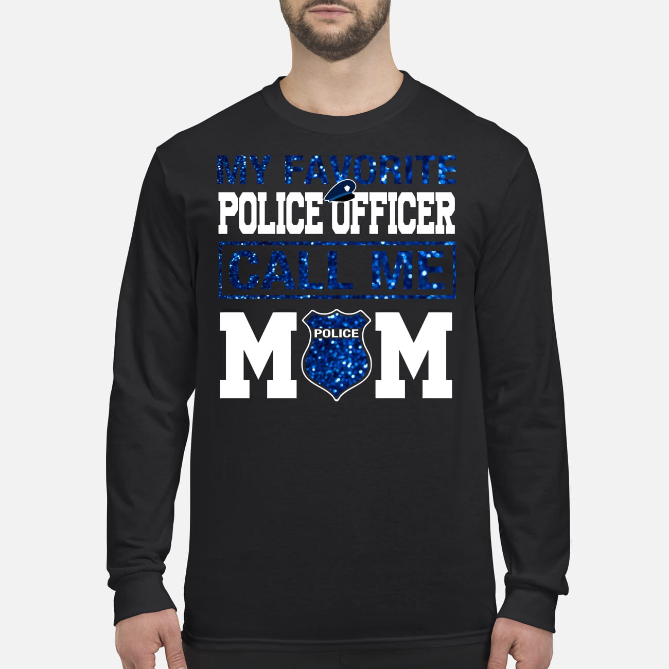 My favorite officer call me mom men's long sleeved shirt