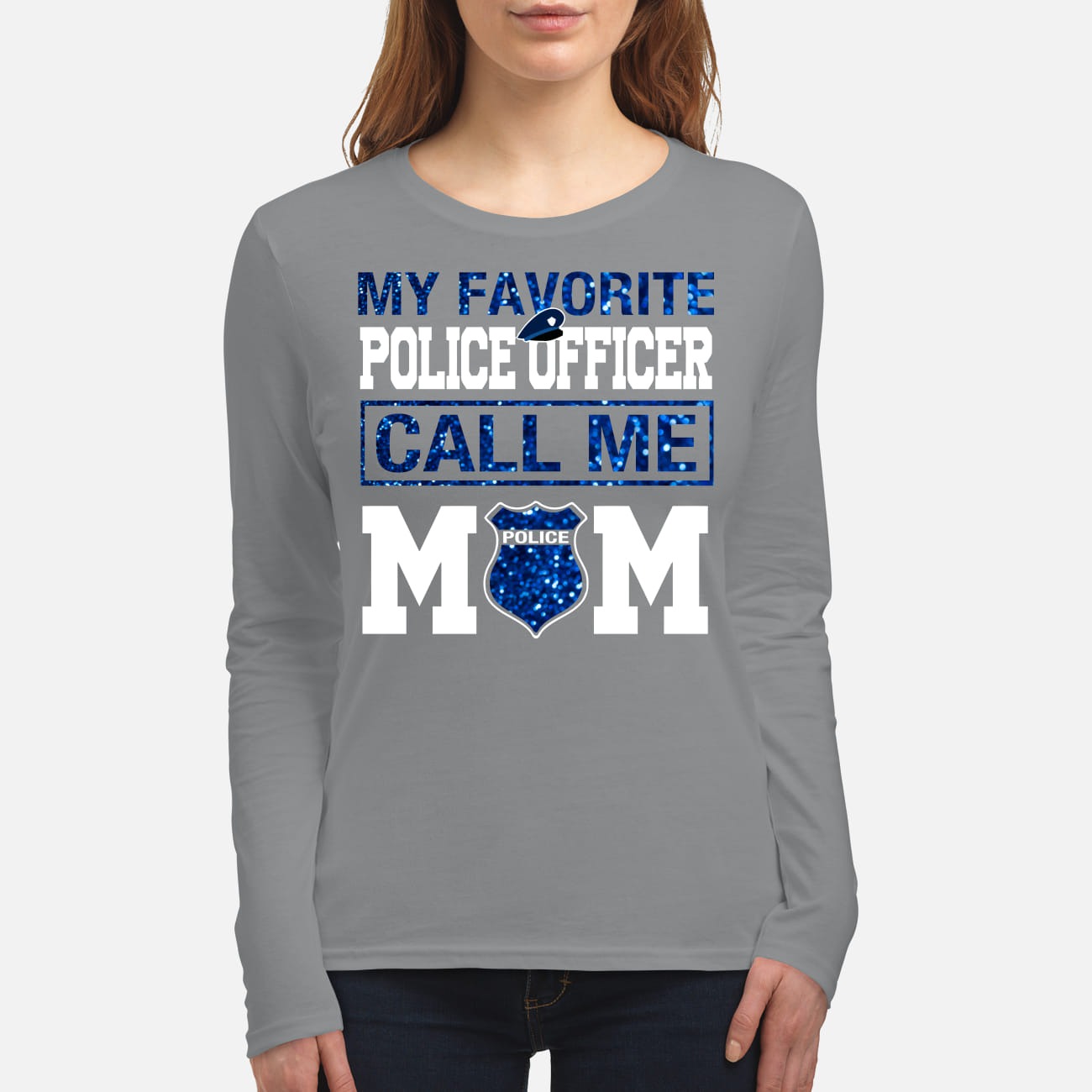 My favorite officer call me mom women's long sleeved shirt
