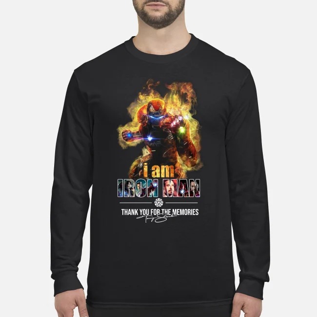 I'm Iron man thank for the memories signatures men's long sleeved shirt