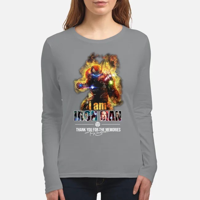 I'm Iron man thank for the memories signatures women's long sleeved shirt