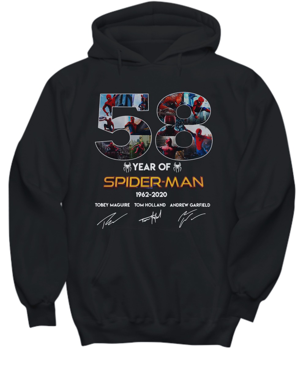 58 year of Spider Man 1962 2020 signatures shirt and hoodie