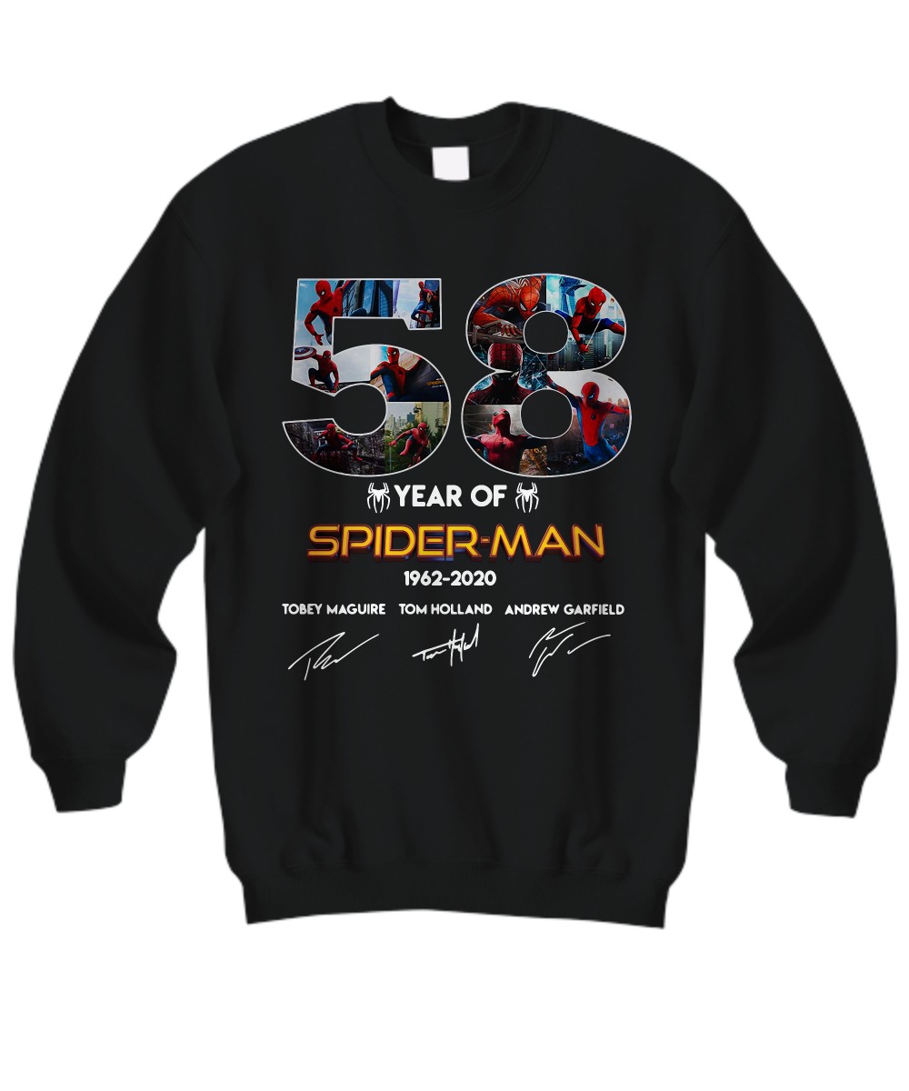 58 year of Spider Man 1962 2020 signatures sweatshirt