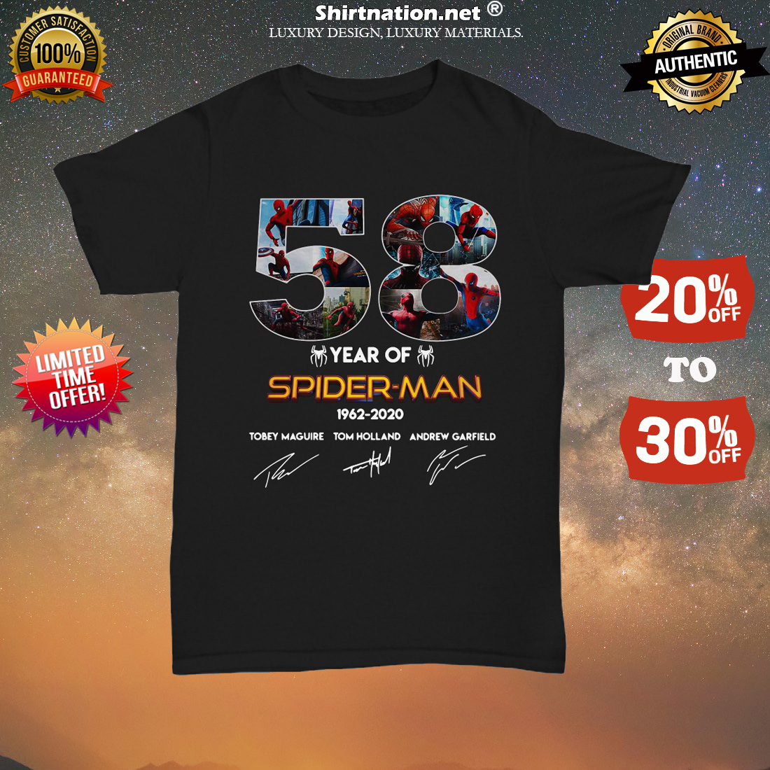 58 year of Spider Man 1962 2020 signatures unisex tee shirt
