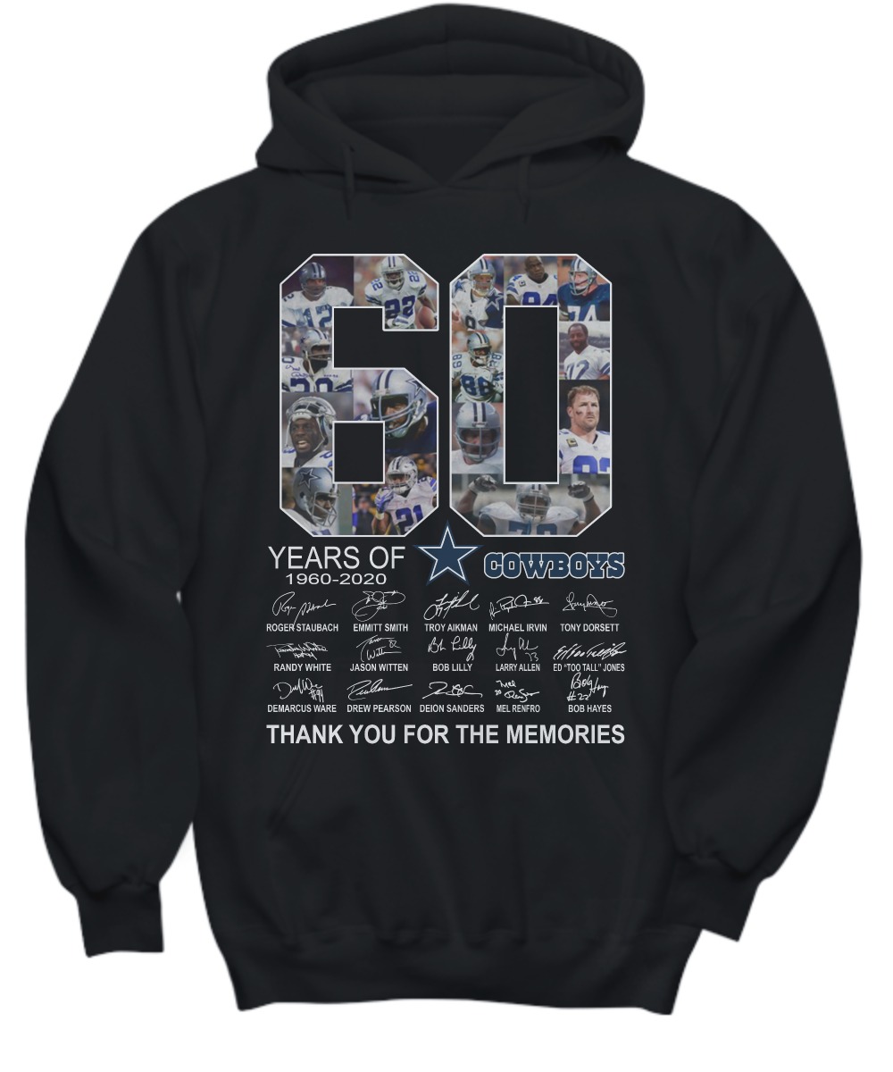60 years of Dallas Cowboys signatures shirt and hoodie