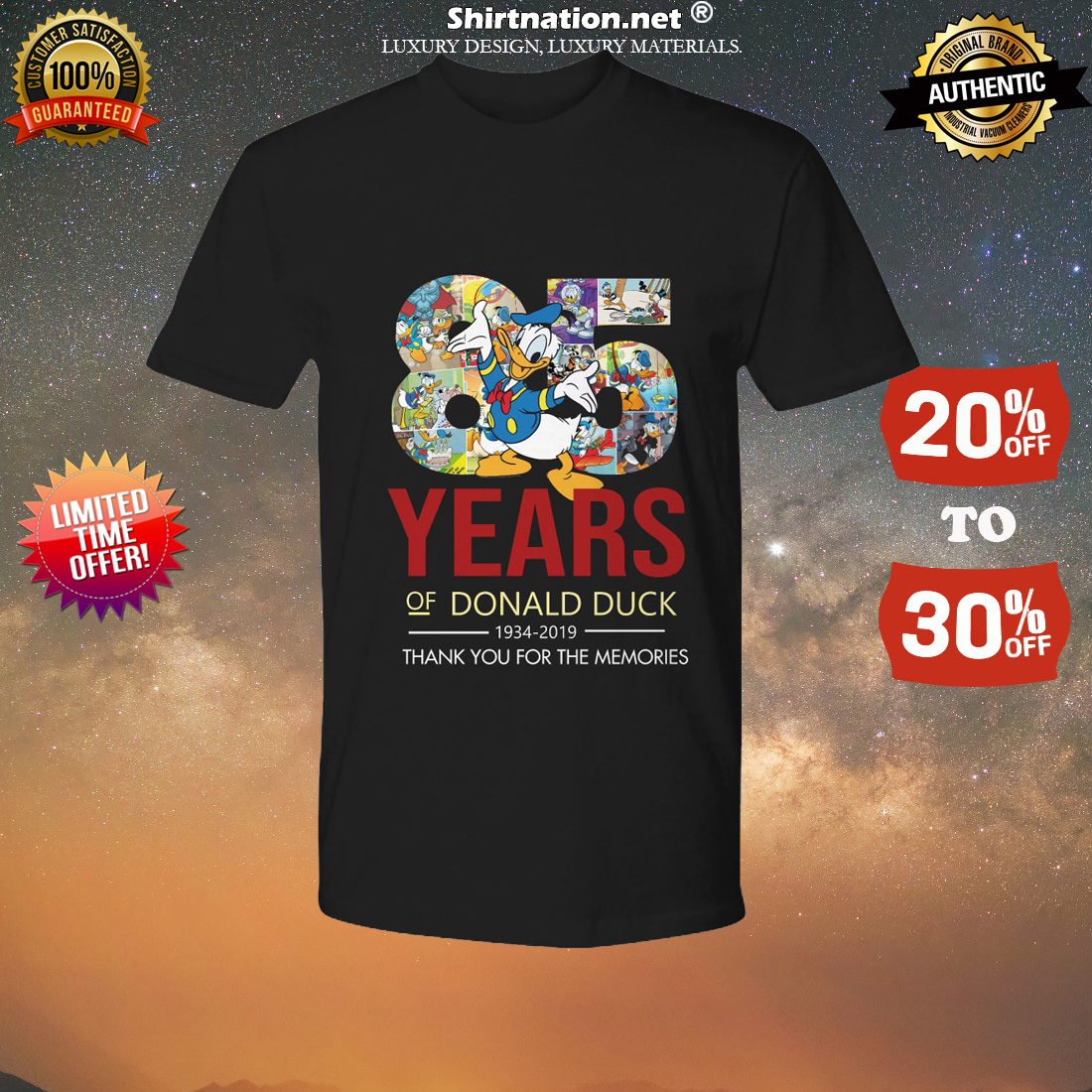 85 years of Donald duck thank you for the memories premium tee shirt