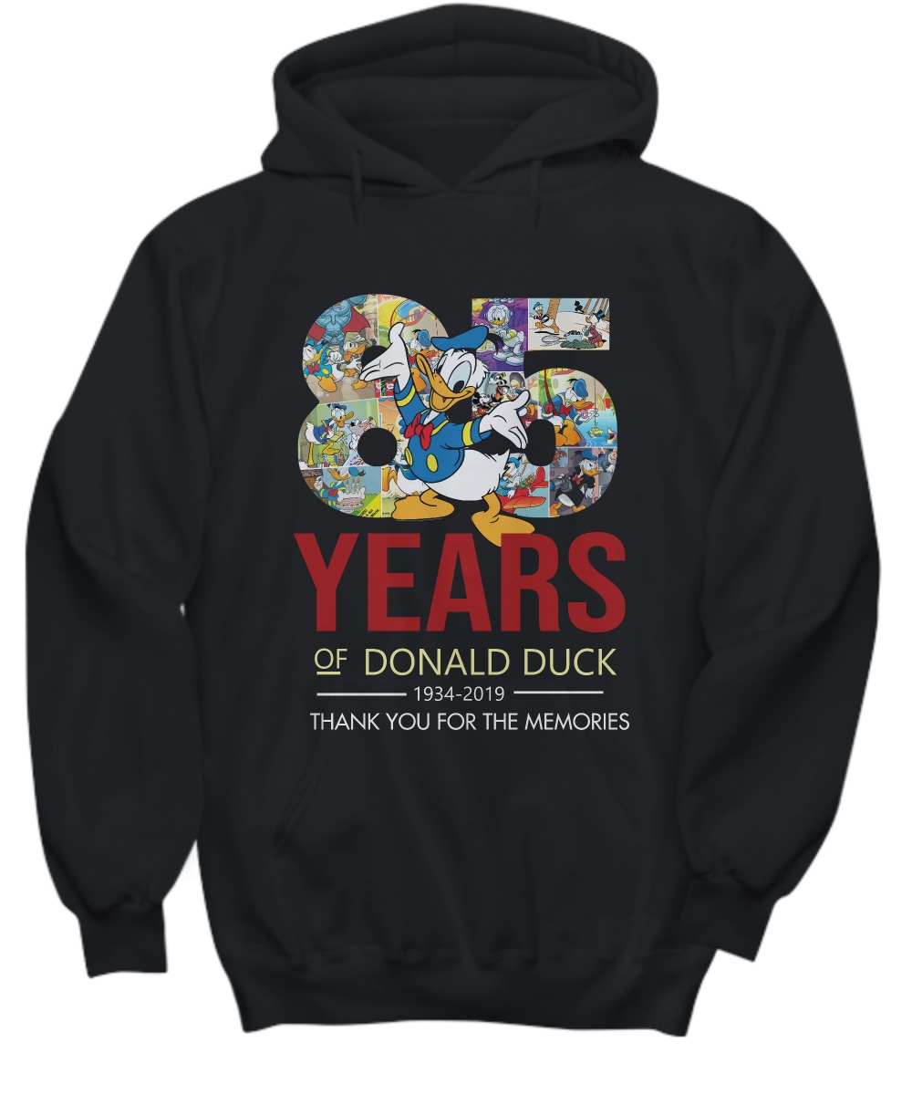 85 years of Donald duck thank you for the memories shirt and hoodie