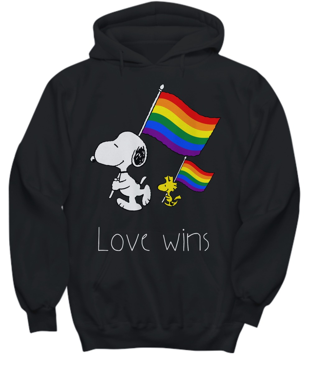 LGBT snoopy and woodstock love wins shirt and hoodie