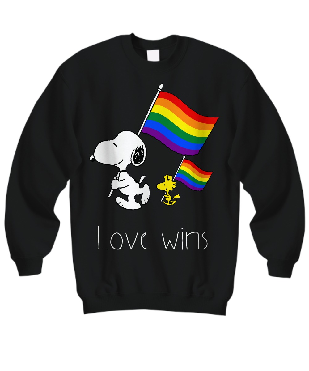 LGBT snoopy and woodstock love wins sweatshirt