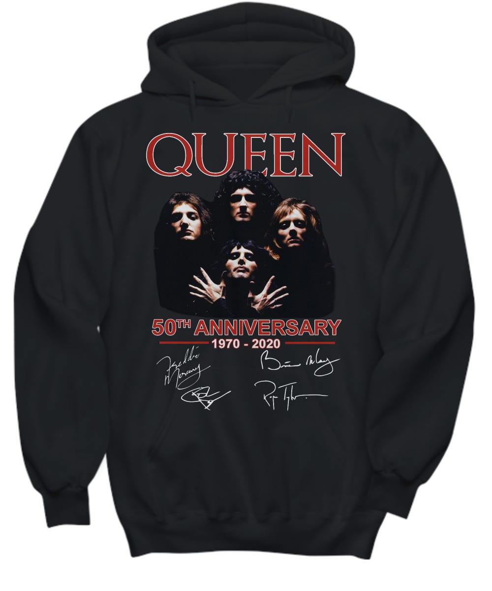 Queen 50th anniversary signatures shirt and hoodie