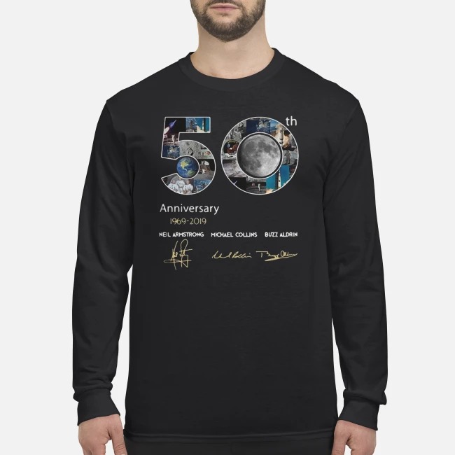 50th anniversary 1969 2019 Neil Armstrong Michael Collins Buzz Aldrin men's long sleeved shirt