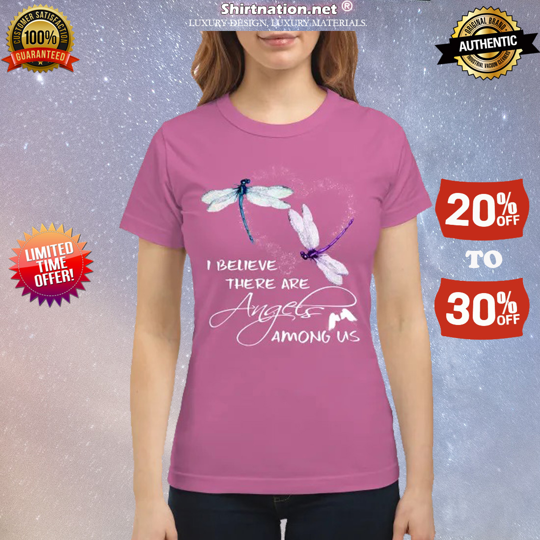 Dragonfly I believe there are angels among us classic shirt