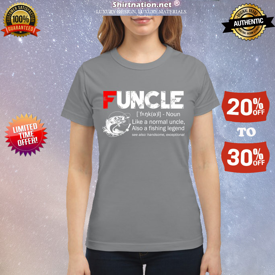 Funcle like a normal uncle also a fishing legend classic shirt