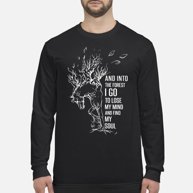 Horse and into the forest I go to lose my mind and men's long sleeved shirt