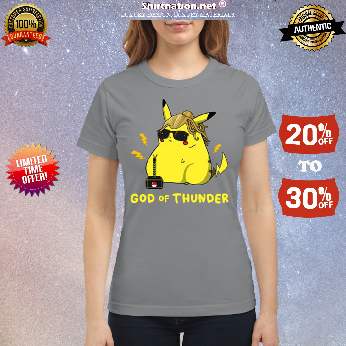 Pikachu God of thunder classic shirt