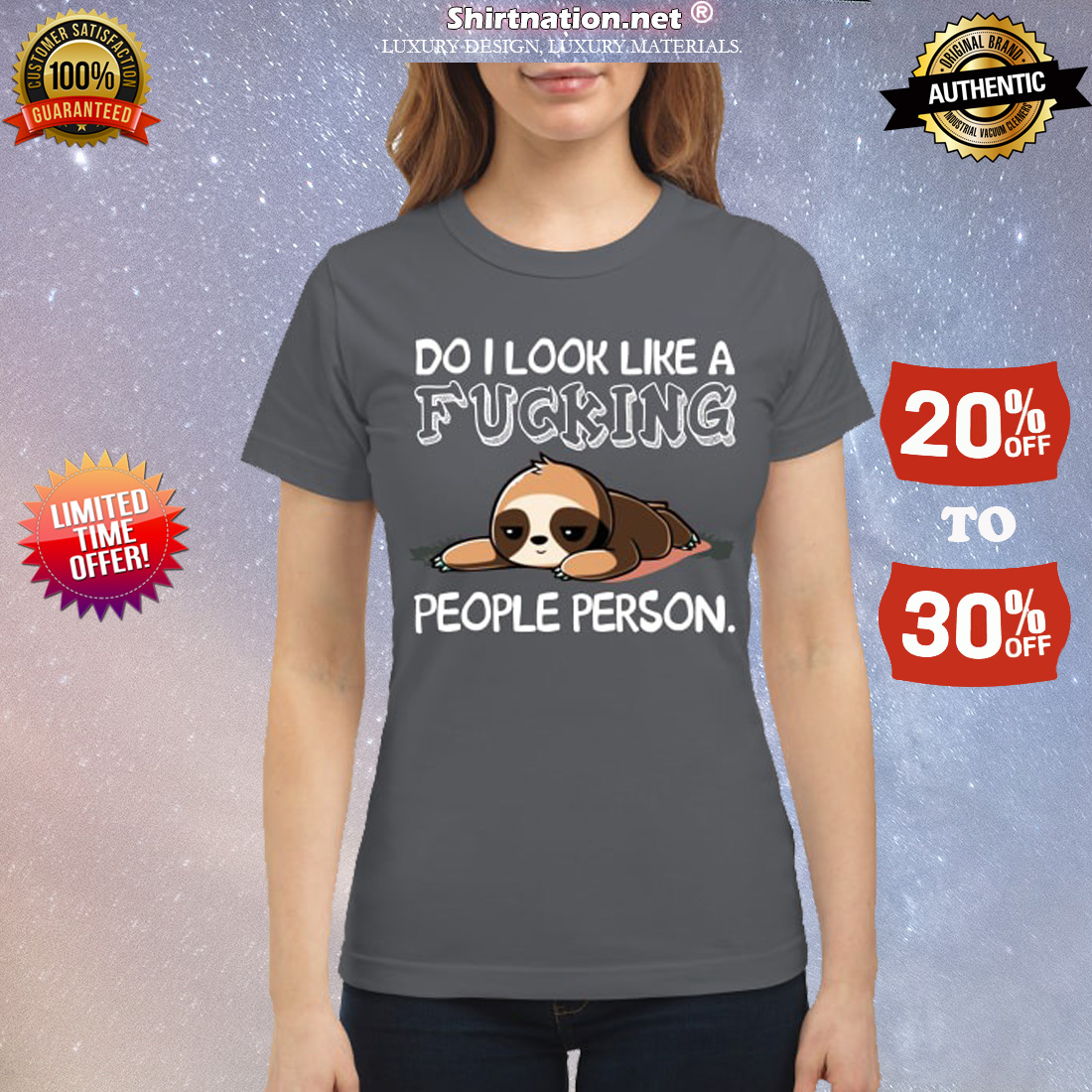 Sloth do i look like a fucking people person classic shirt