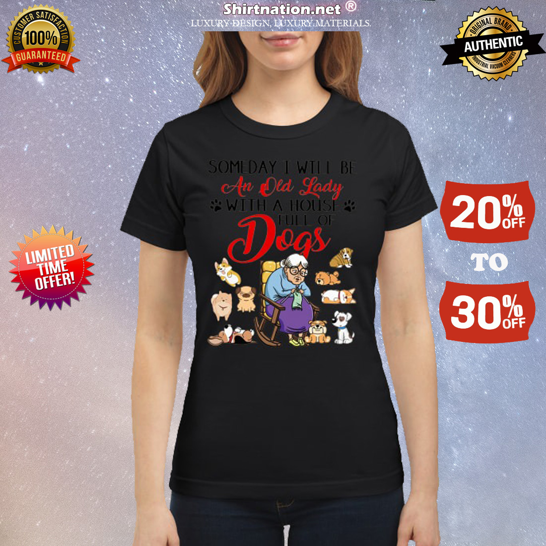 Someday I will be an old lady with a house full of dogs classic shirt