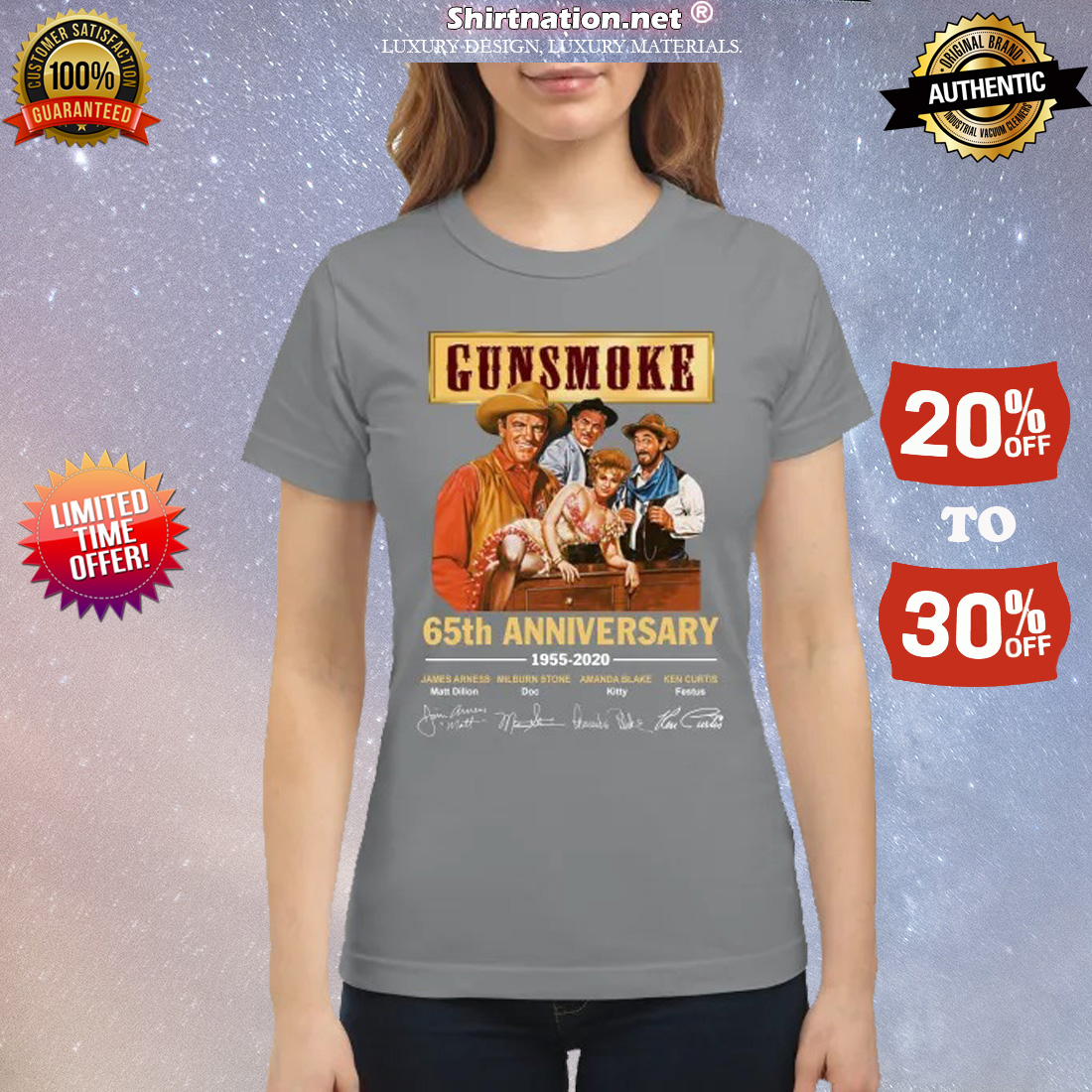 Gunsmoke 65th anniversary 1955 2020 classic shirt