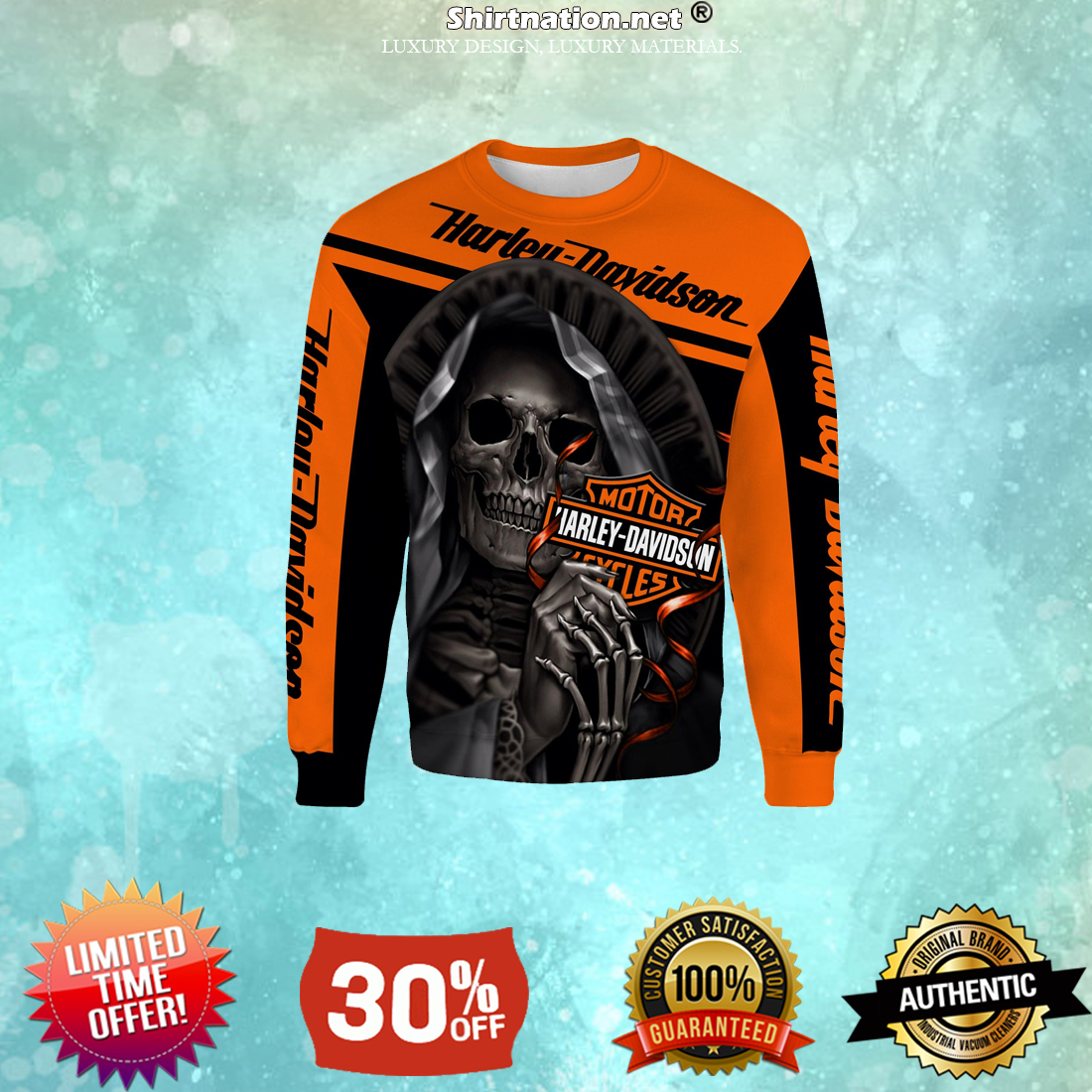 Harley Davidson motorcycle skull hoodie and sweatshirt