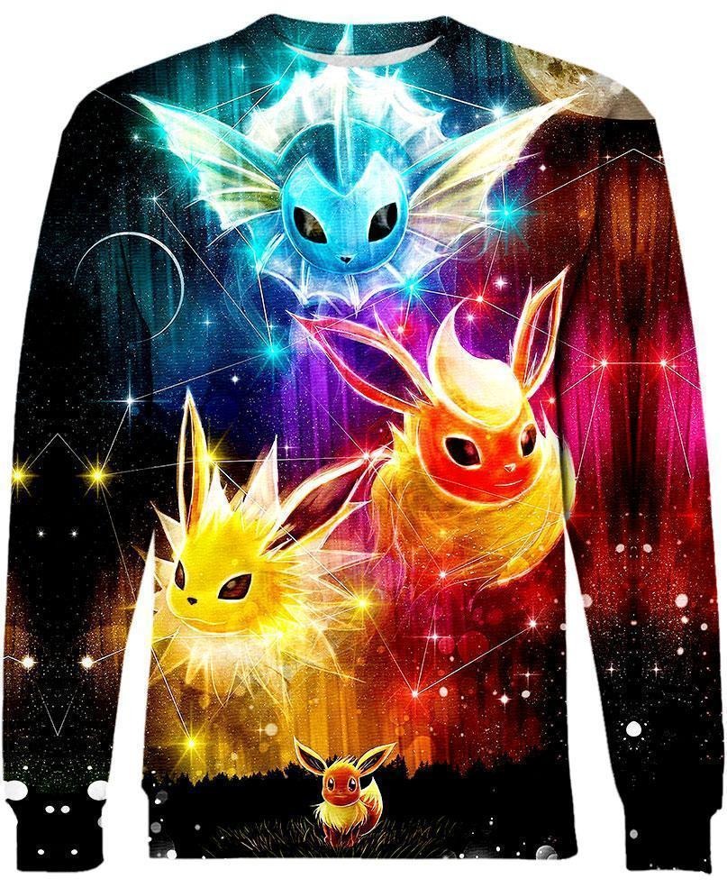 Pokemon Eevee evolution 3d hoodie and sweatshirt