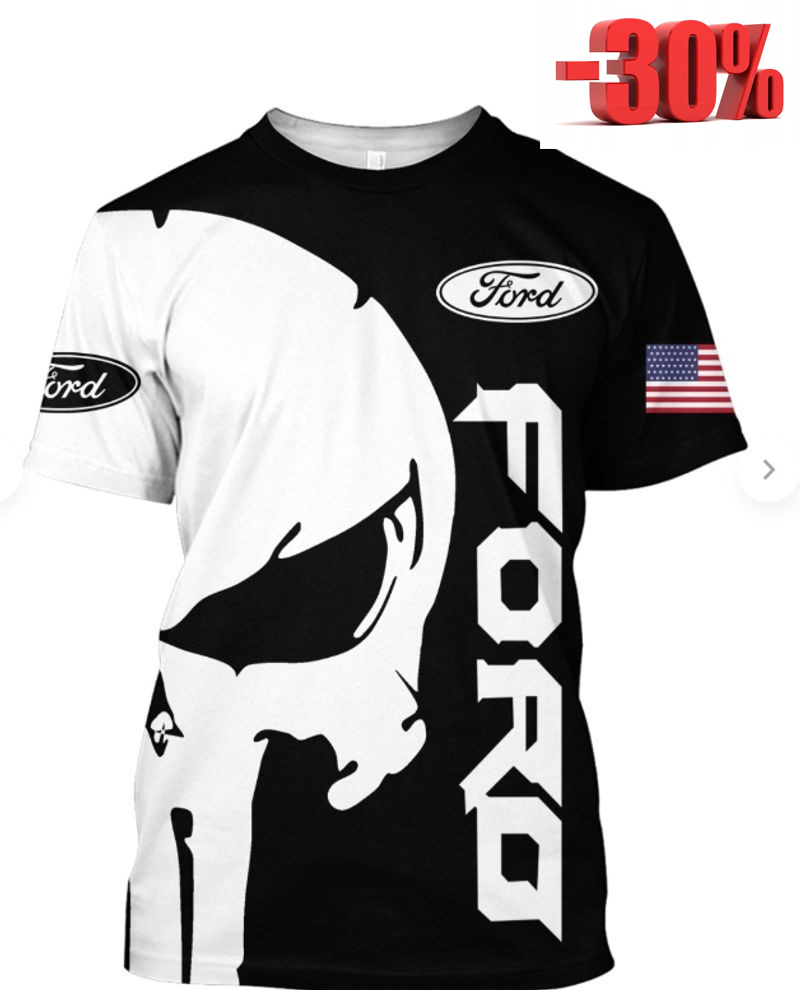 Punisher skull Ford full print 3d shirts