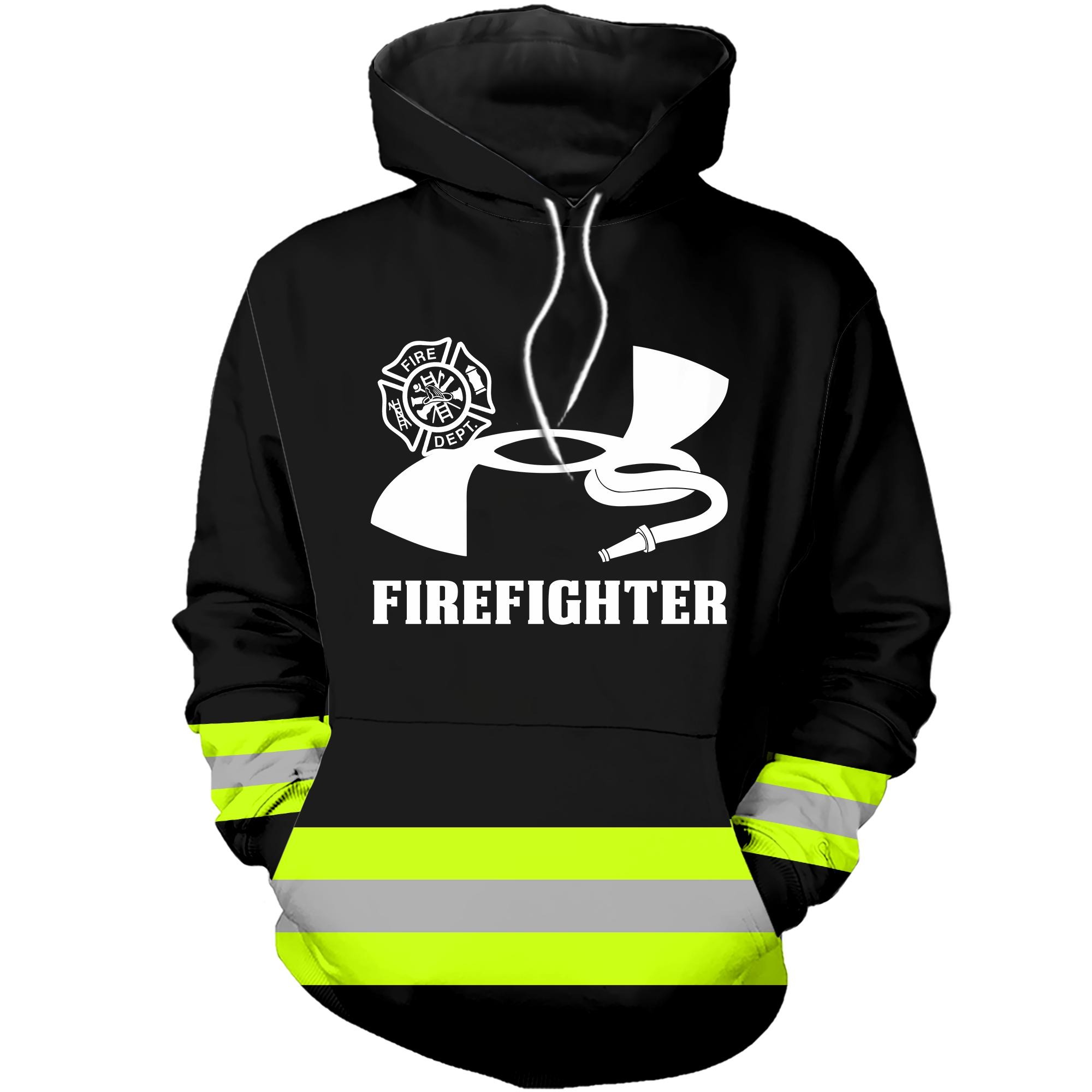 Under armour firefighter 3D green hoodie