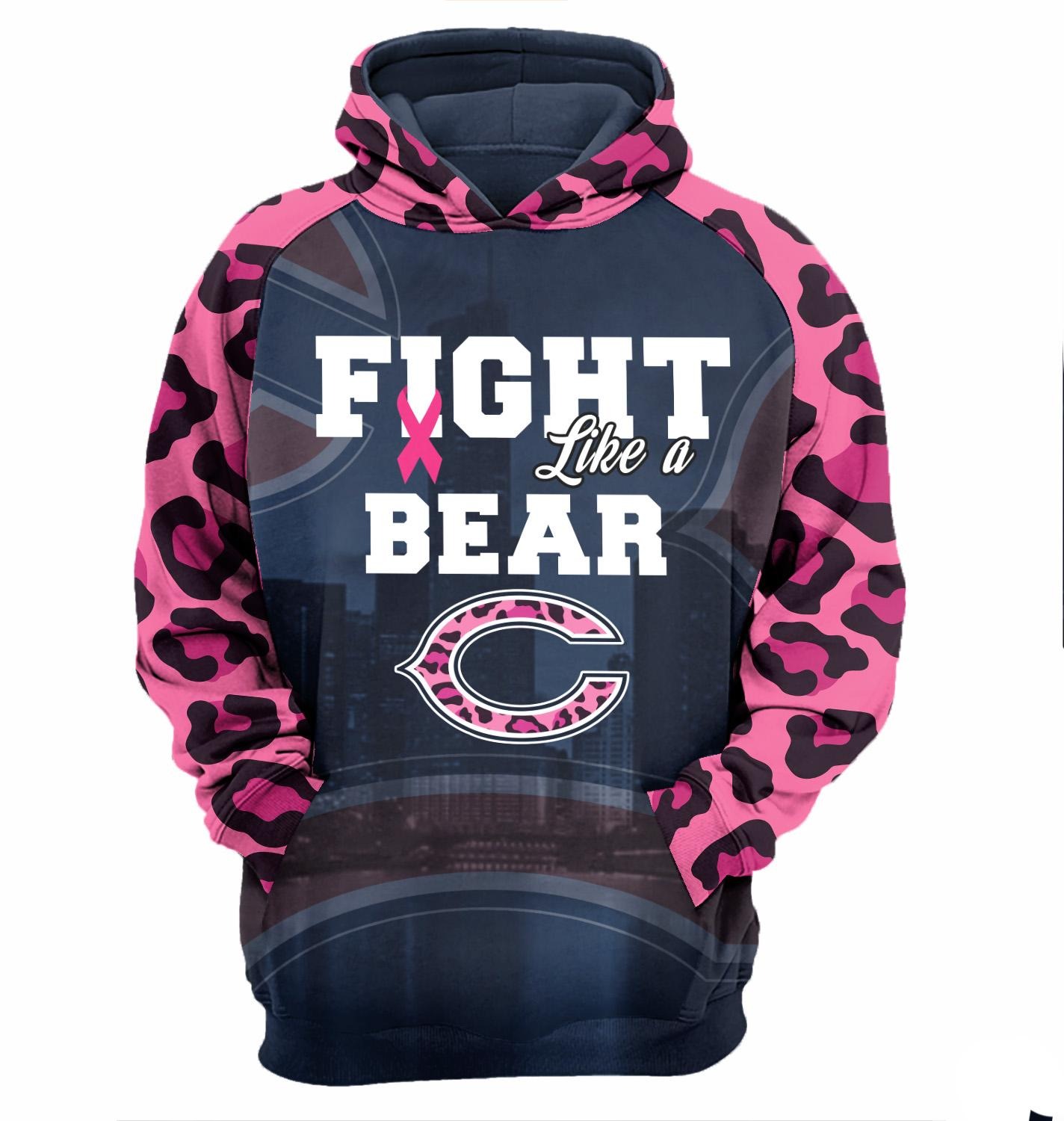 Chicago Bears fight like a bears cancer awareness 3d cool hoodie