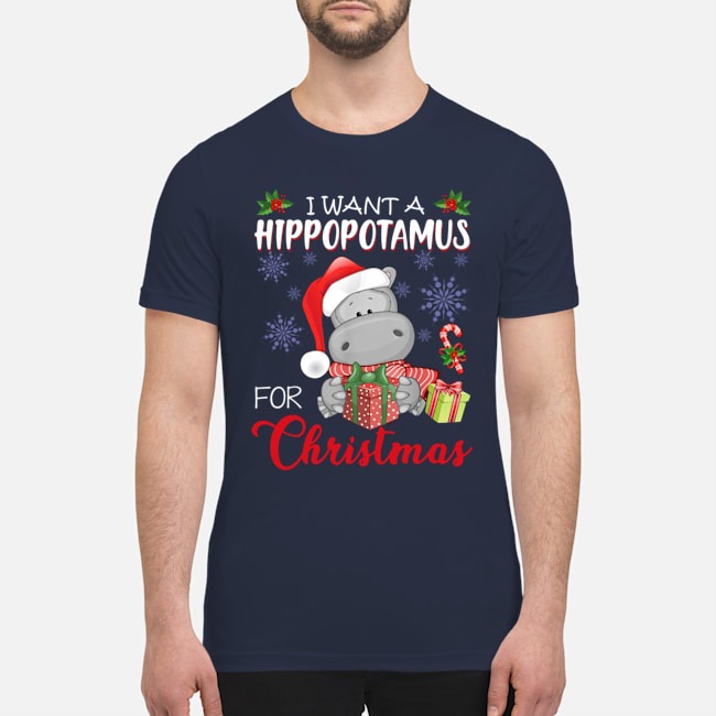 I want a hippopotamus for Christmas premium men's shirt