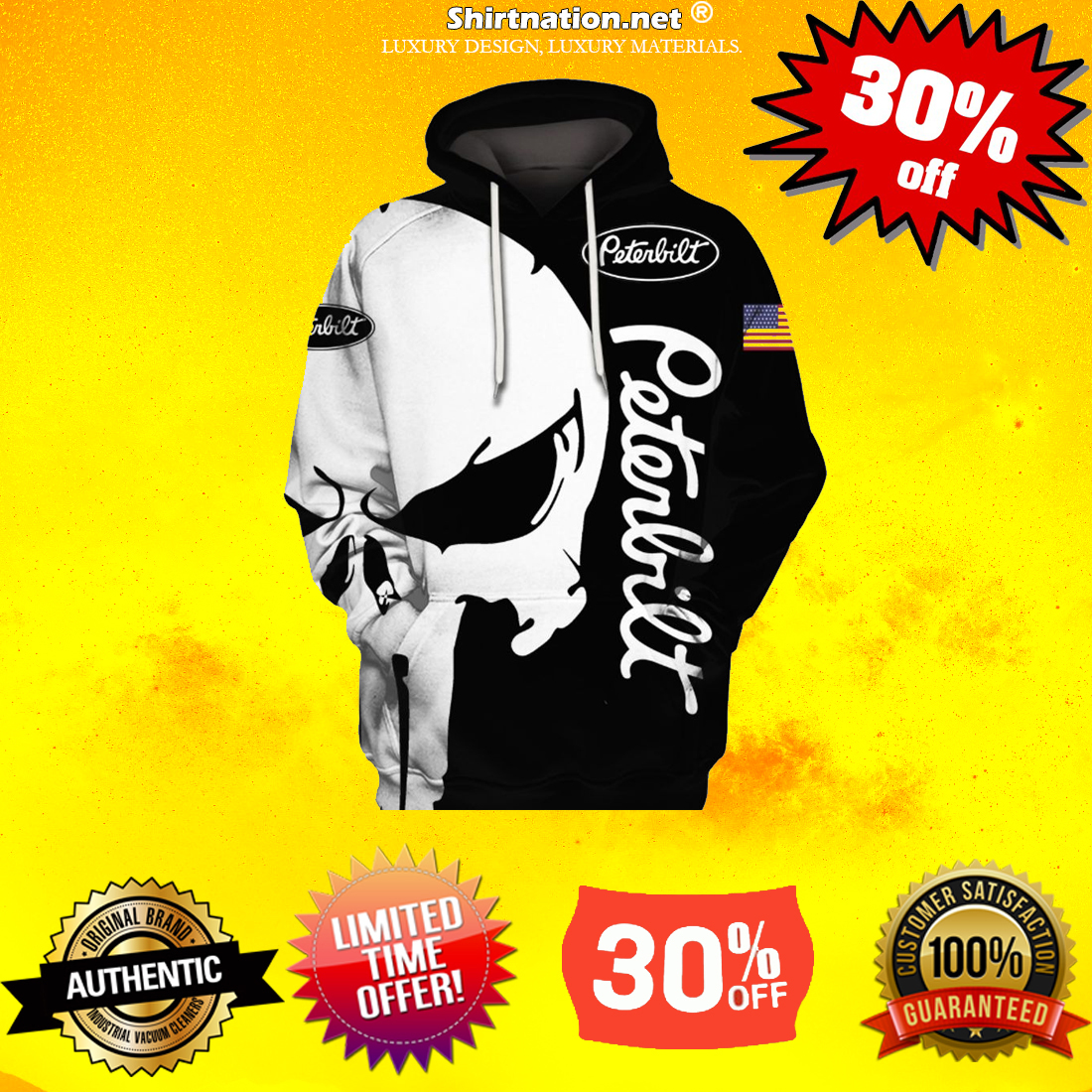 Punisher Skull Peterbilt 3d full print hot hoodie