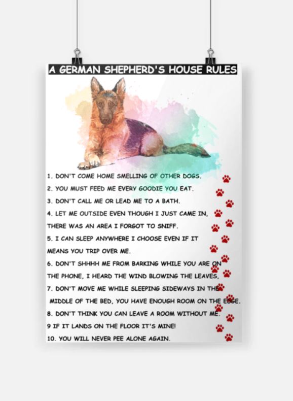 A German shepherd house rules cool poster
