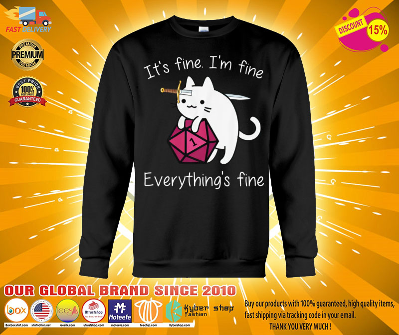 Cat It's fine I'm fine everythings fine shirt • Shirtnation - Shop ...