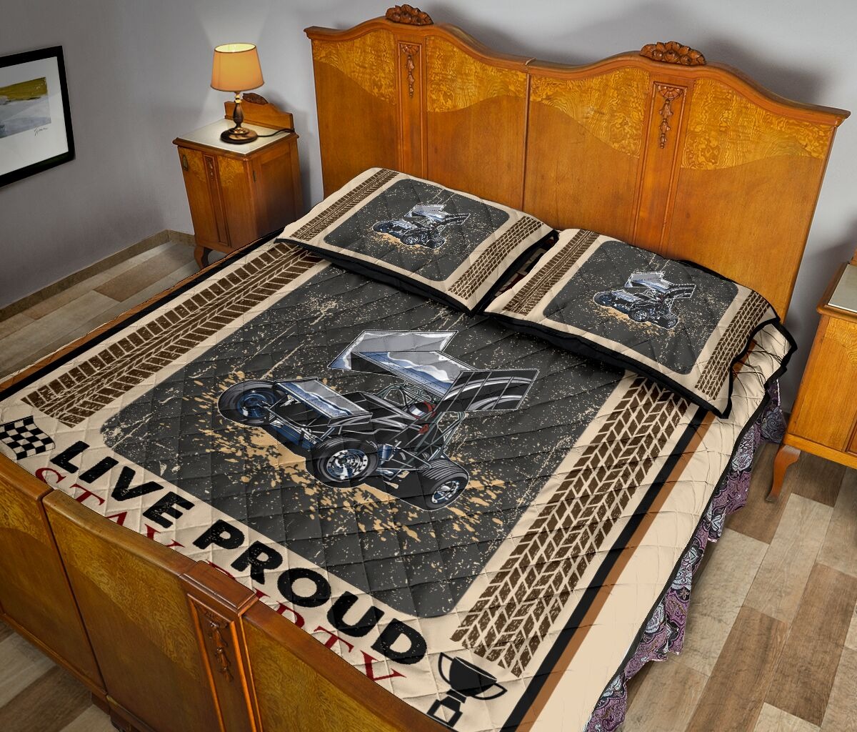 Car racing Live fast live loud live proud stay dirty bedding set3