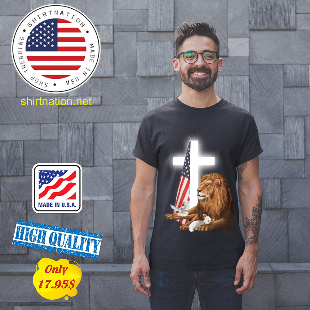 Lion God and Lamb American flag shirt 11